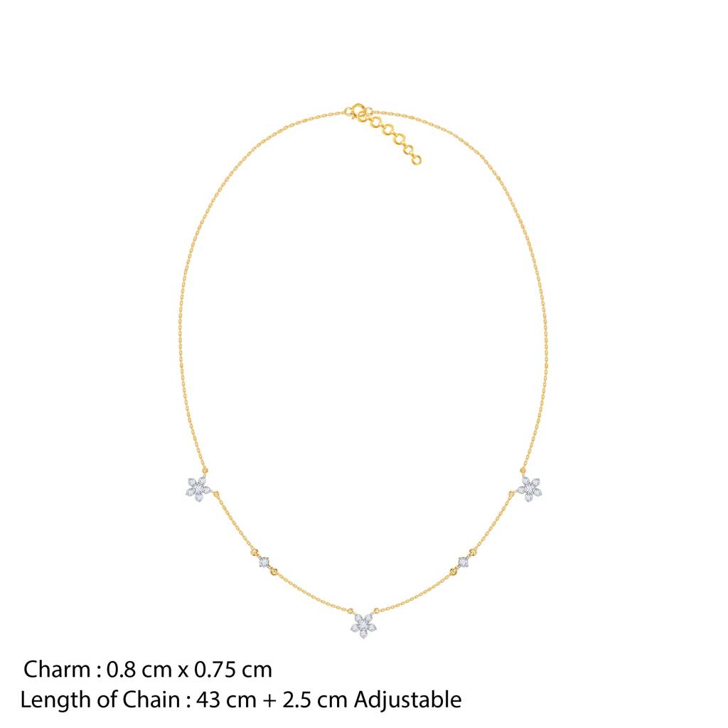 Gold Novae Diamond Necklace : GDLNE075