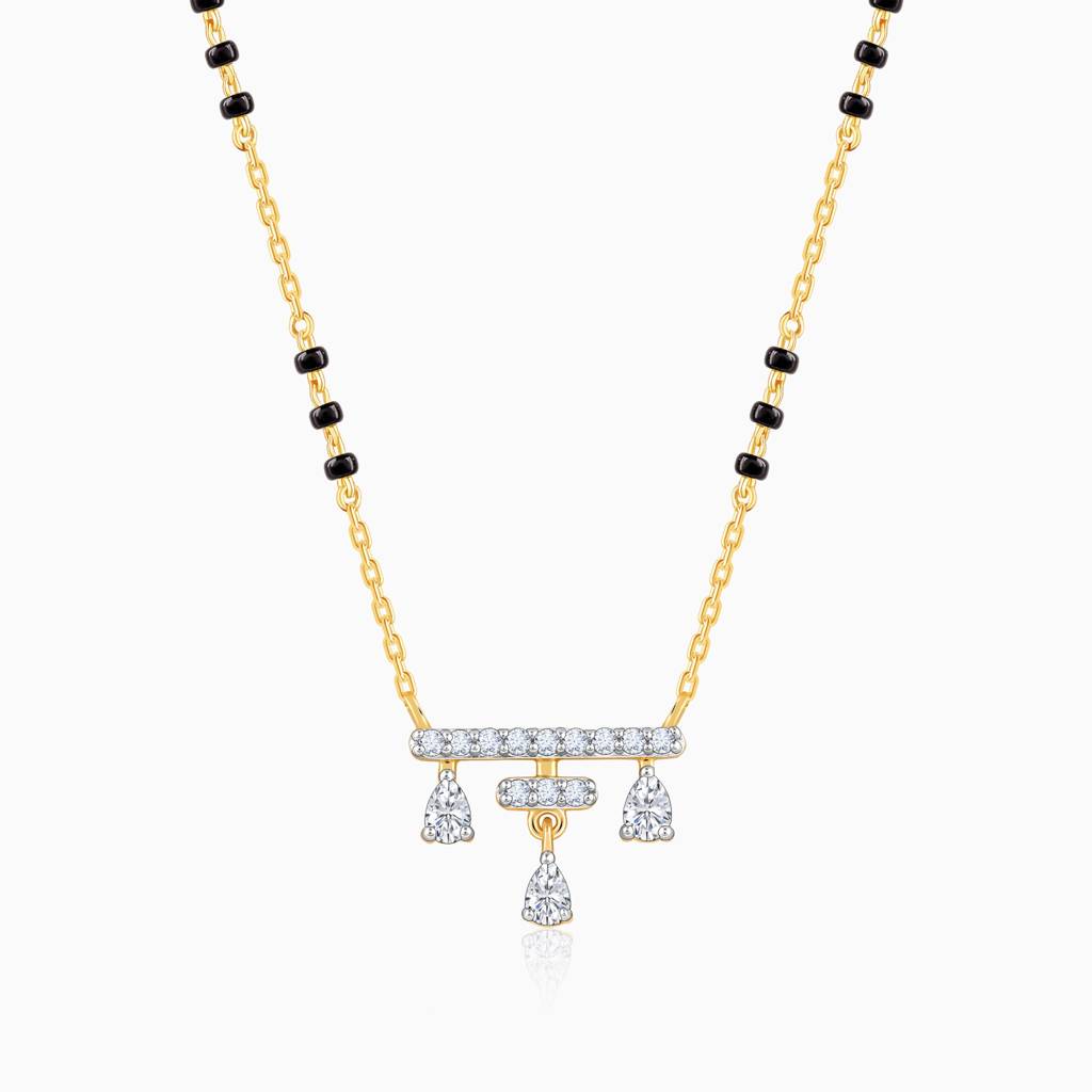 18K Gold Navili Vadhu Diamond Mangalsutra : GDLNE078