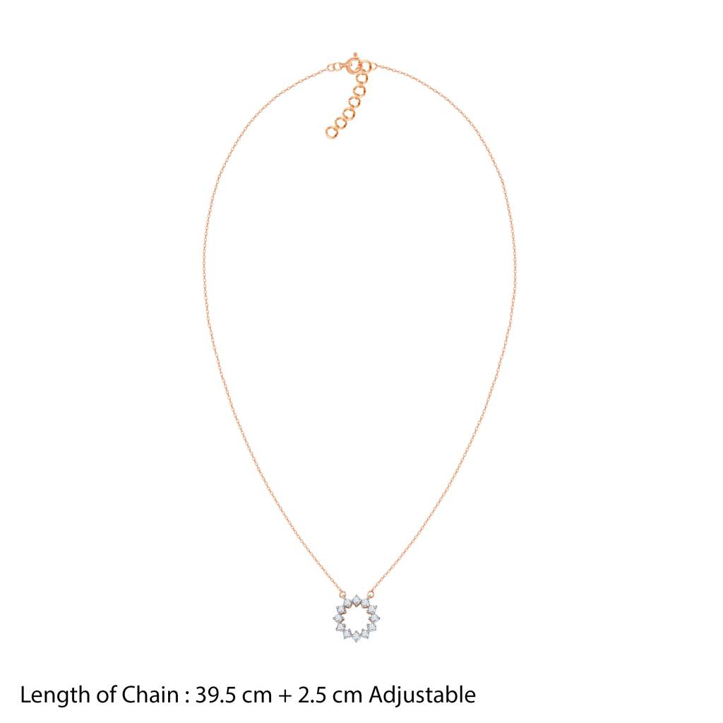 14K Rose Gold Aureole Diamond Necklace : GDLNE085