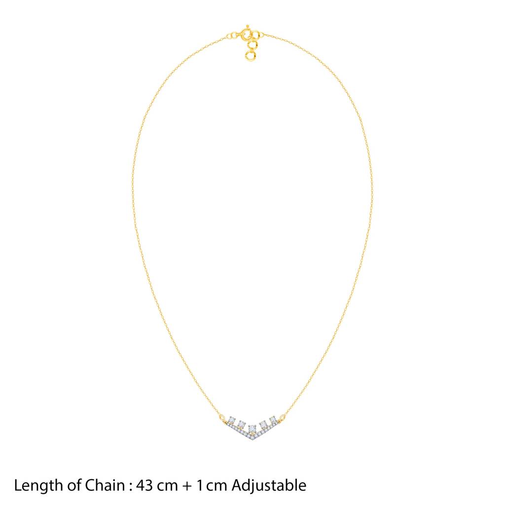 18K Gold Charming Pentad Diamond Necklace : GDLNE087