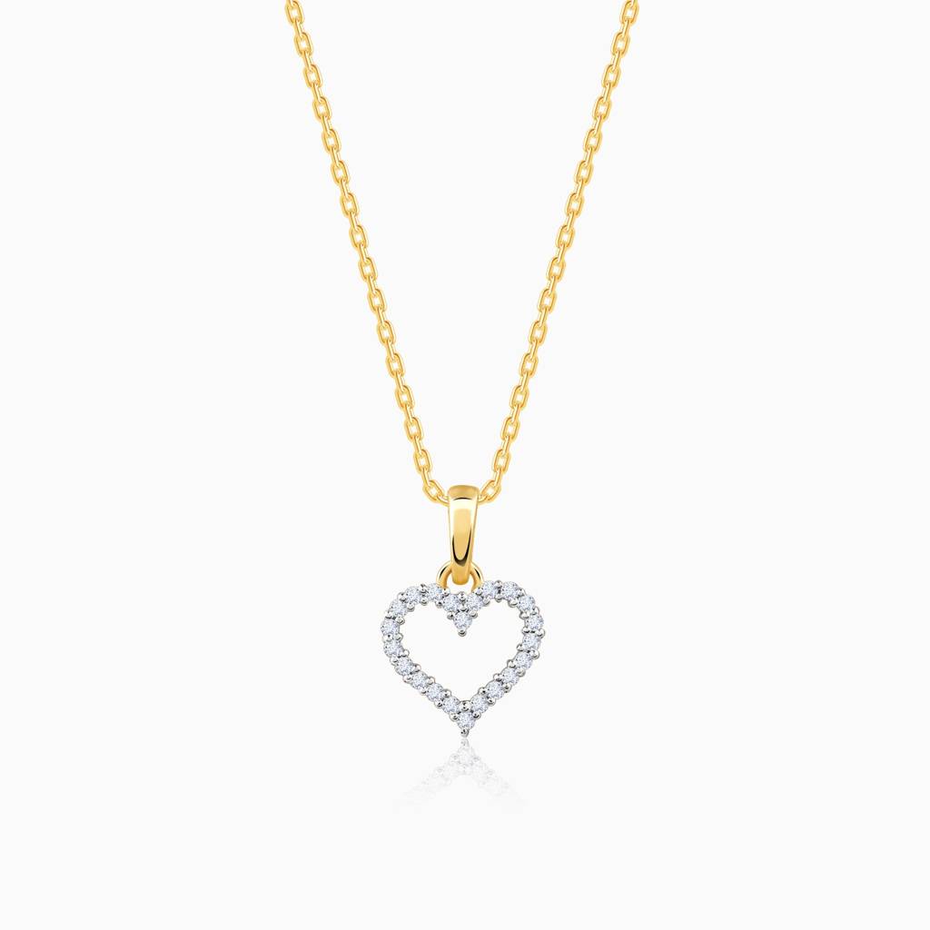 18K Gold Heartful Diamond Pendant : GDLNE08