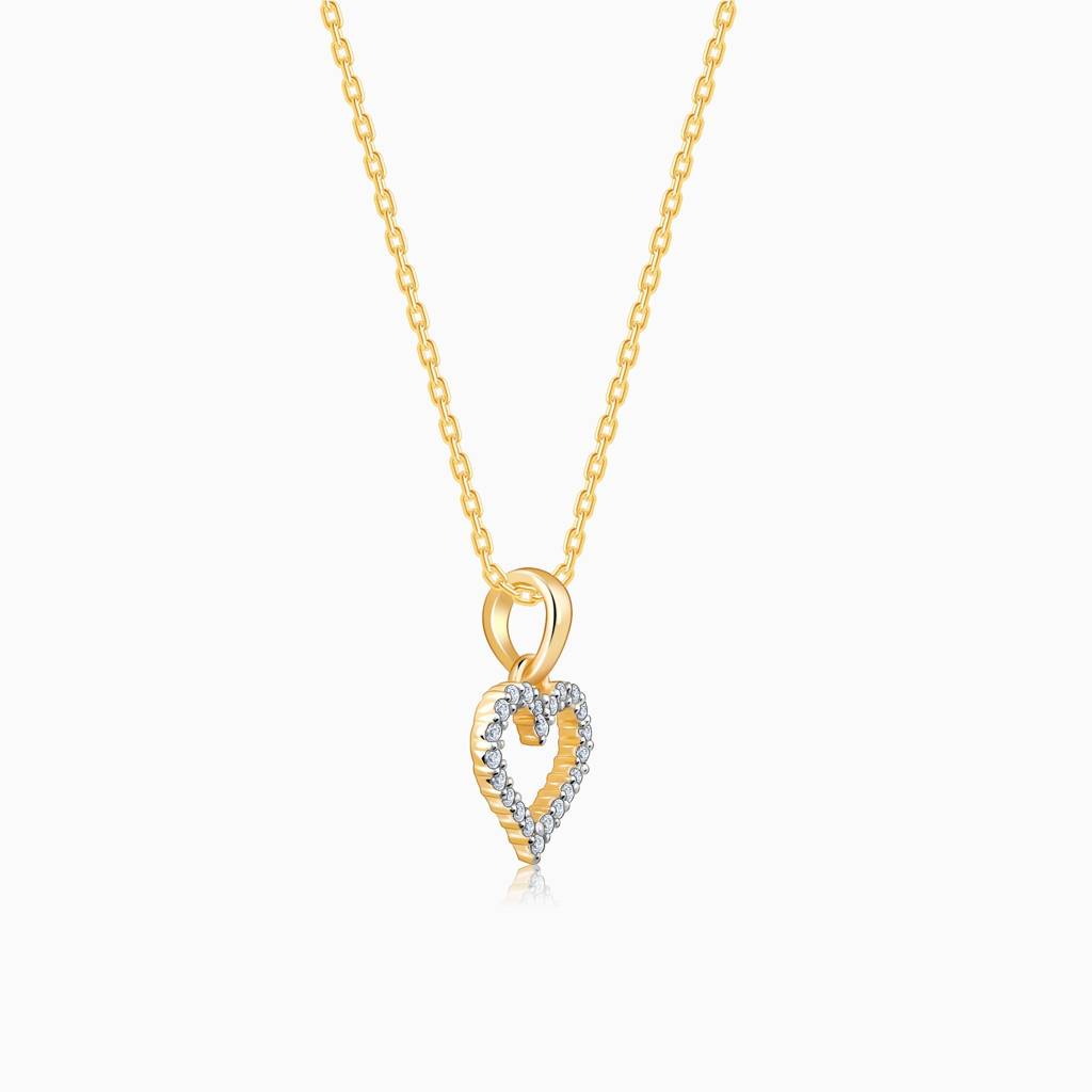 18K Gold Heartful Diamond Pendant : GDLNE08