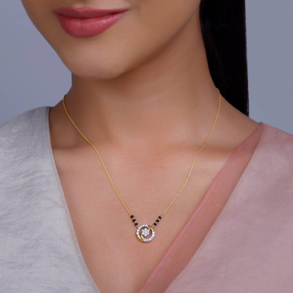18K Gold Sanya Diamond Mangalsutra : GDLNE092
