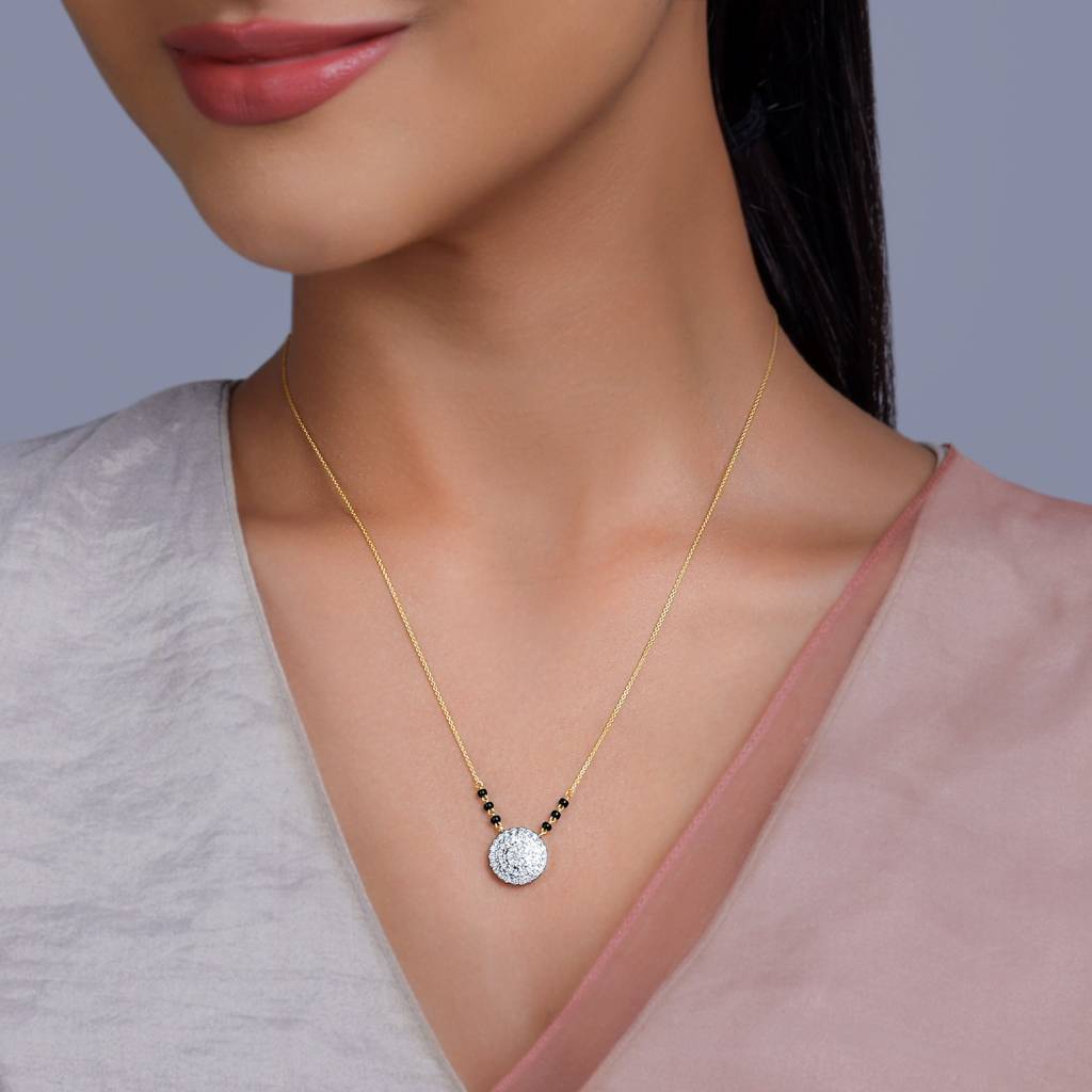 14K Gold Megha Diamond Mangalsutra : GDLNE094