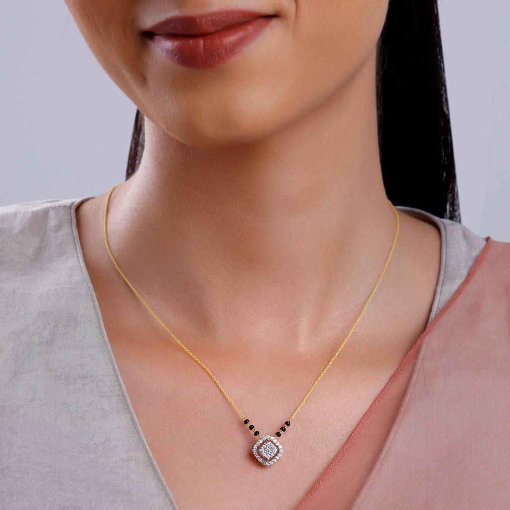 14K Gold Sushma Diamond Mangalsutra : GDLNE097