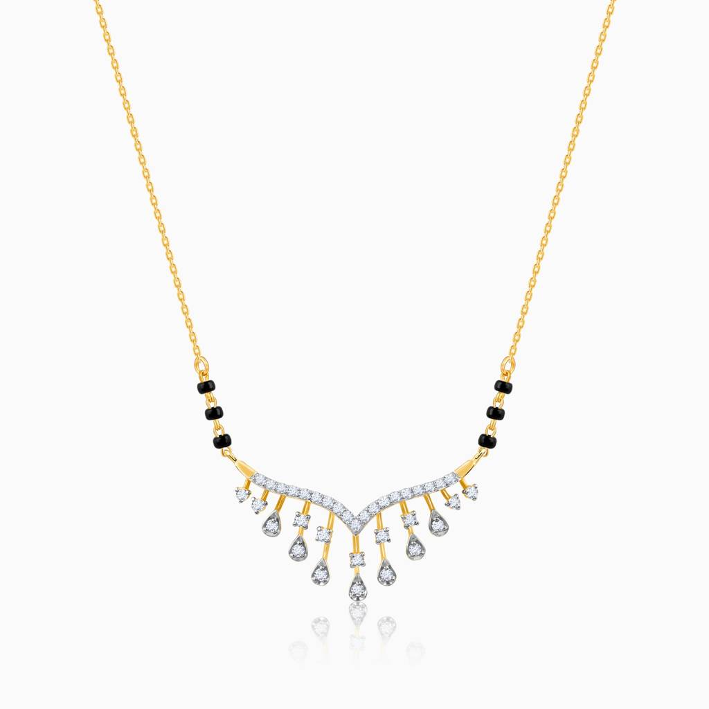 14K Gold Pavitra Bandhan Diamond Mangalsutra : GDLNE099