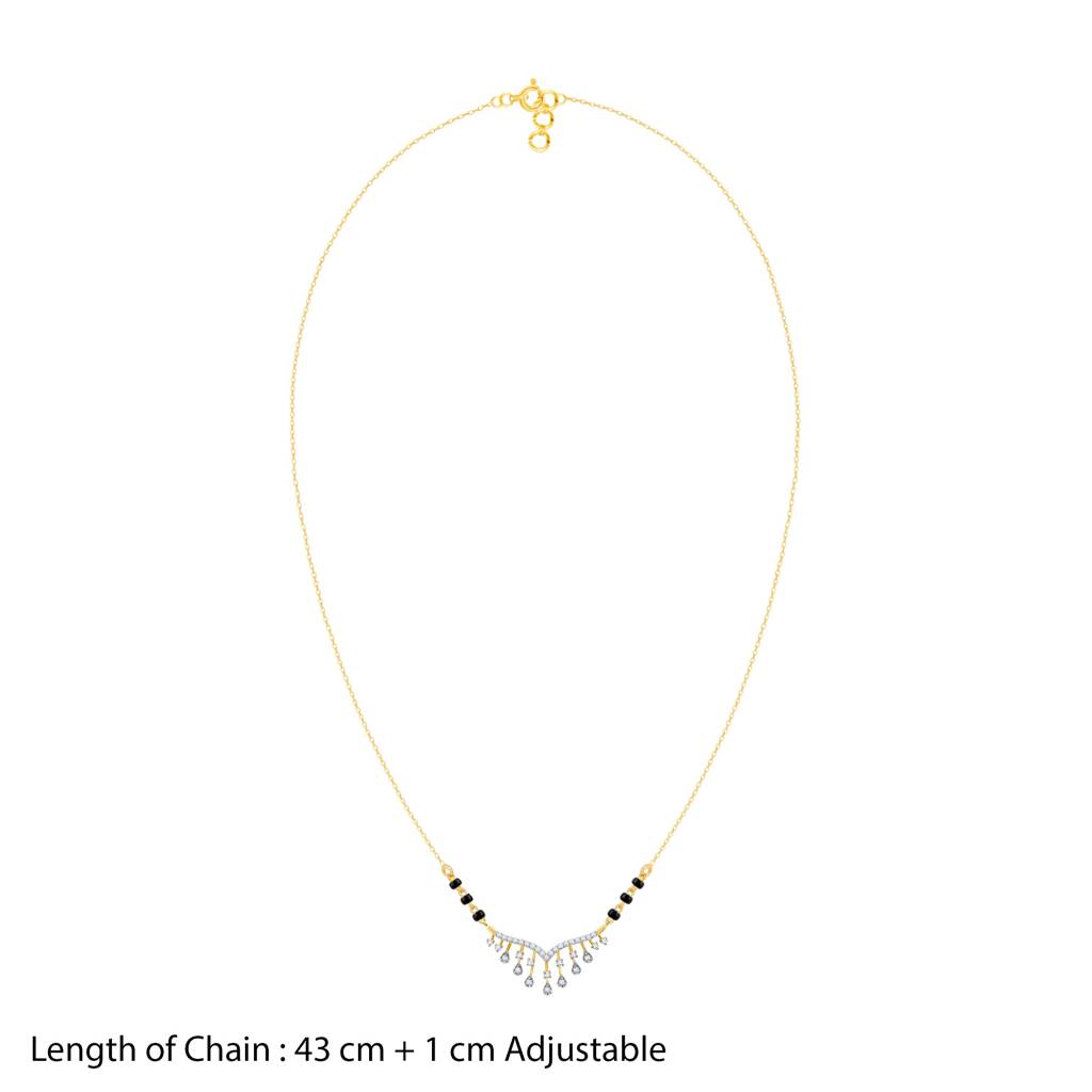 14K Gold Pavitra Bandhan Diamond Mangalsutra : GDLNE099