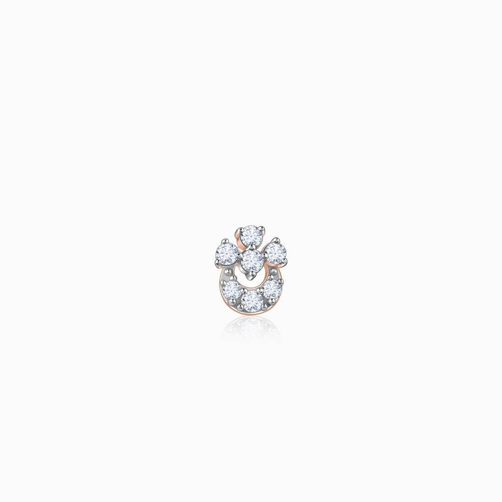 18K Rose Gold Electra Diamond Nose Pin : GDLNP0101