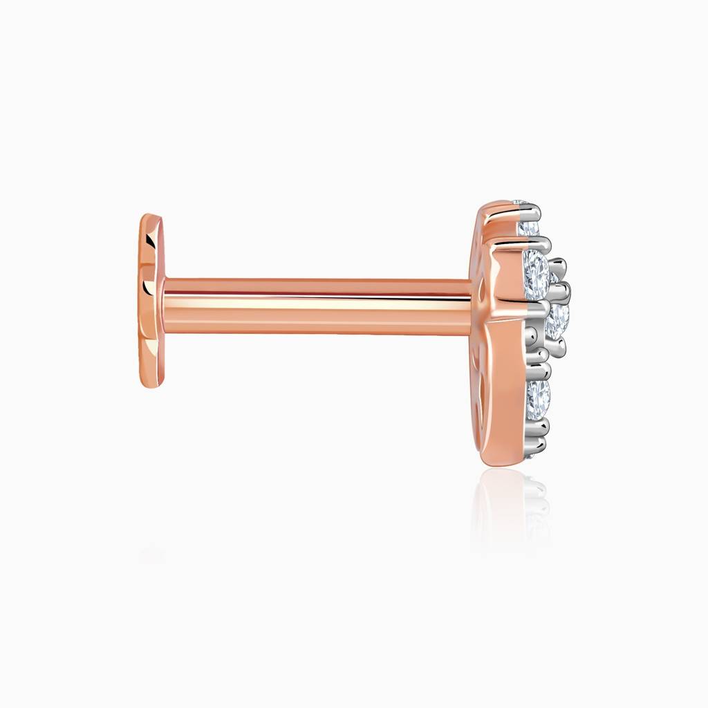 18K Rose Gold Electra Diamond Nose Pin : GDLNP0101
