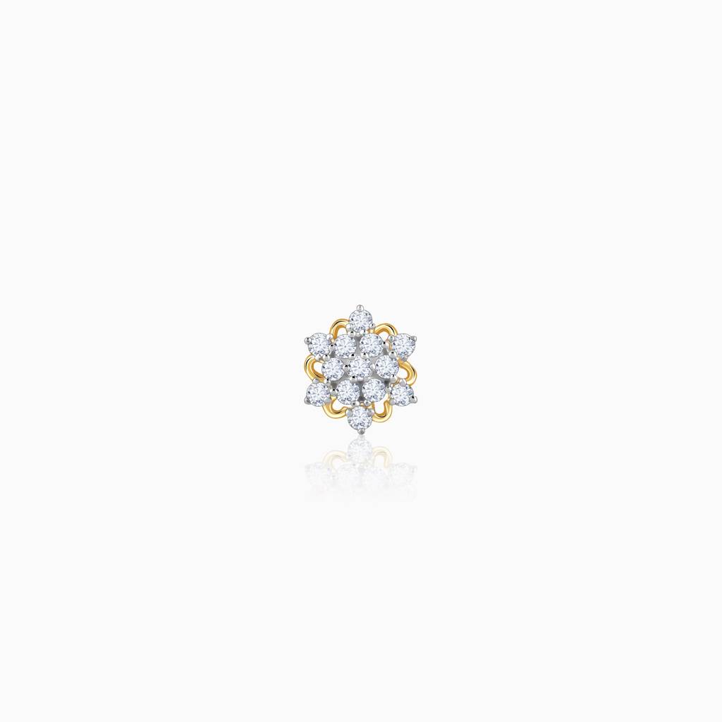 Gold Petalia Diamond Nose Pin : GDLNP0102