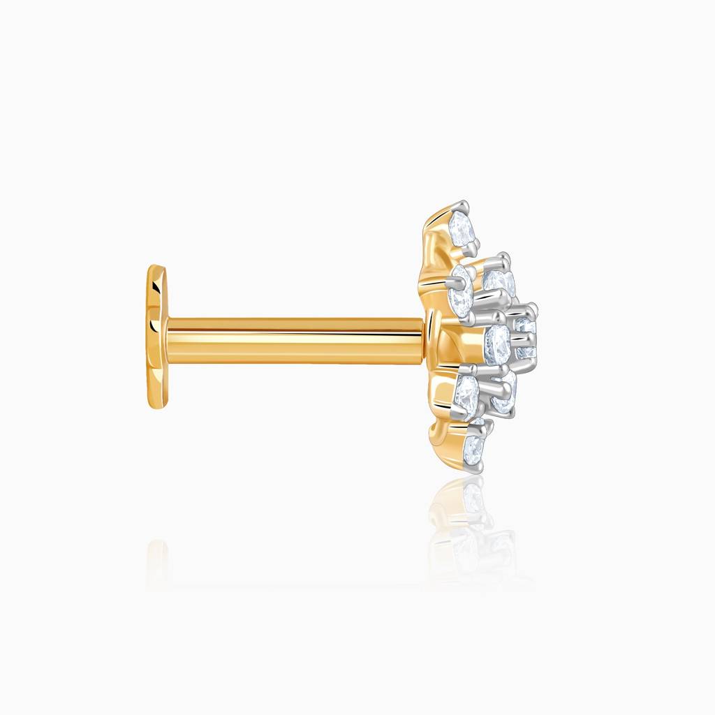 Gold Petalia Diamond Nose Pin : GDLNP0102
