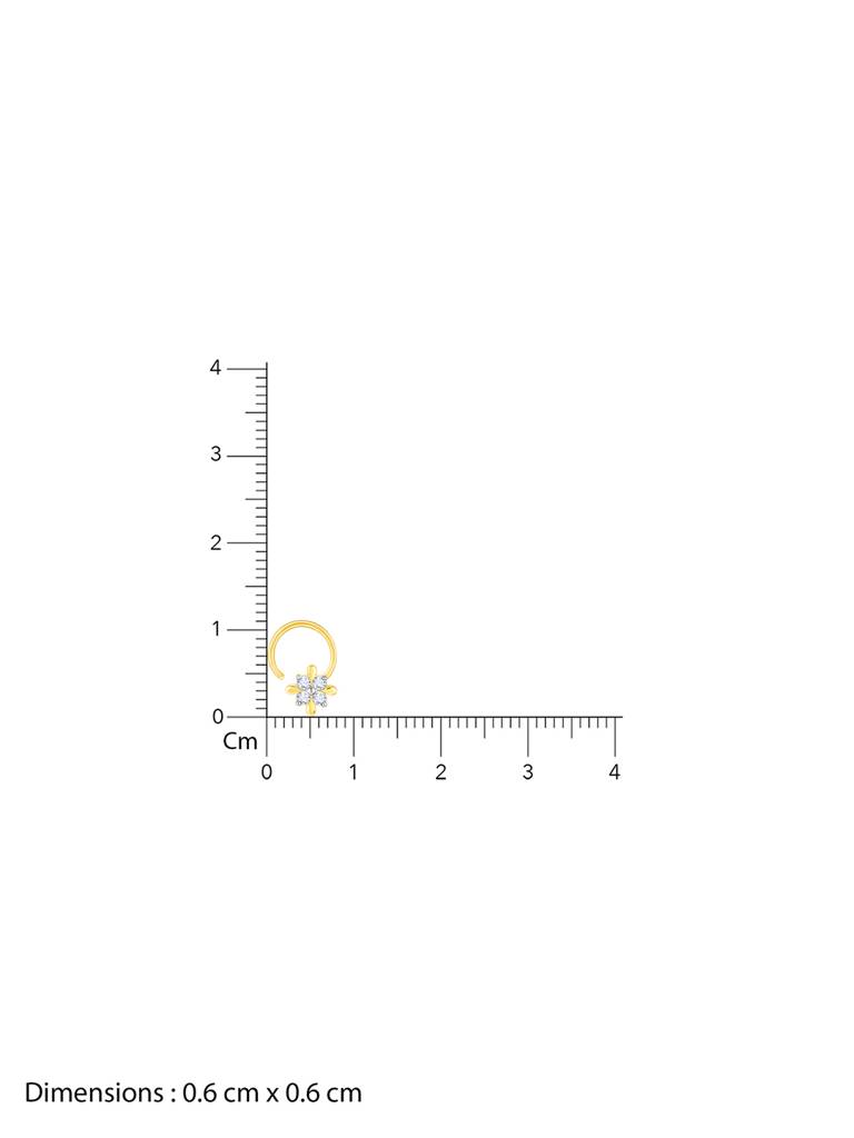 Giva 14K Yellow Gold Tender Bloom Diamond Nose Pin : GDLNP015