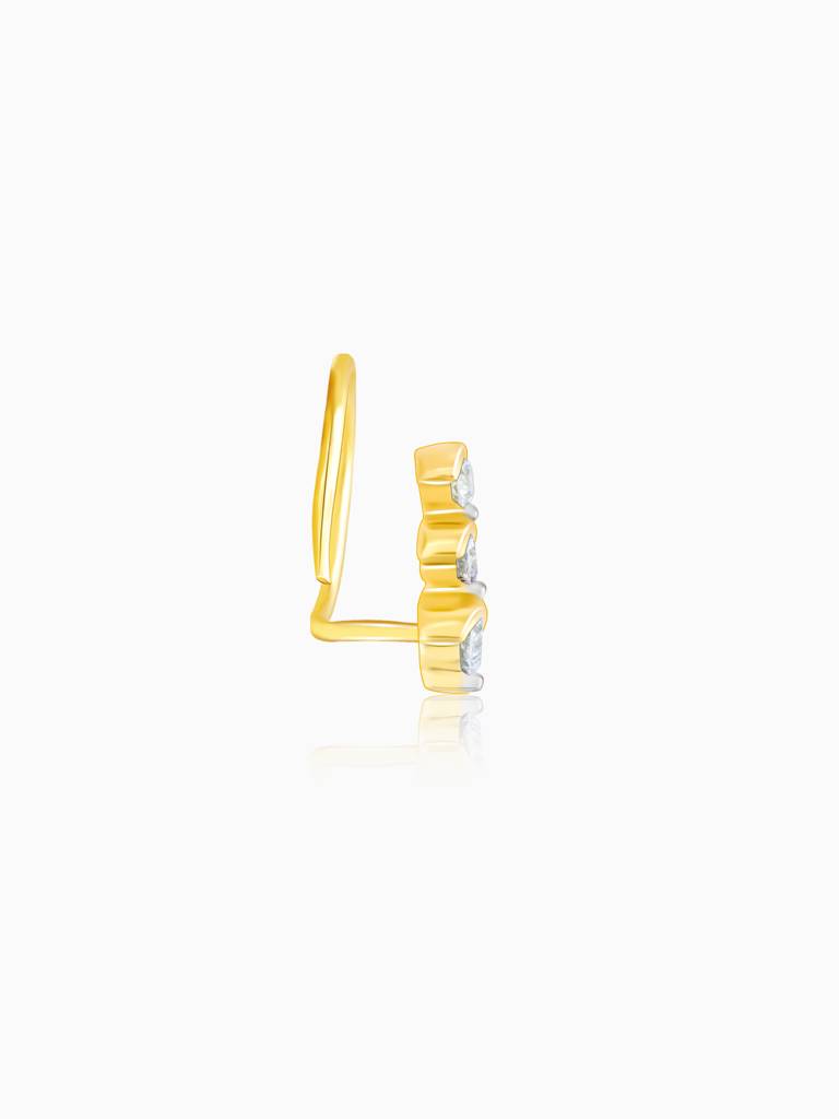 Giva 14K Yellow Gold True Connection Diamond Nose Pin : GDLNP018