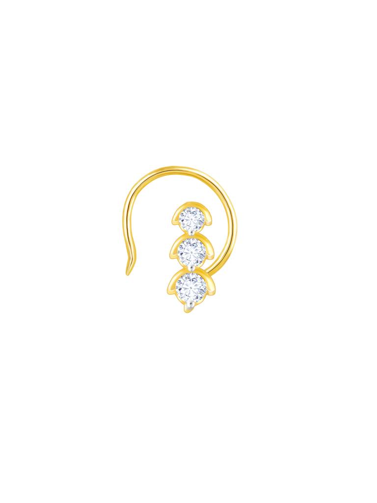 Giva 14K Yellow Gold True Connection Diamond Nose Pin : GDLNP018