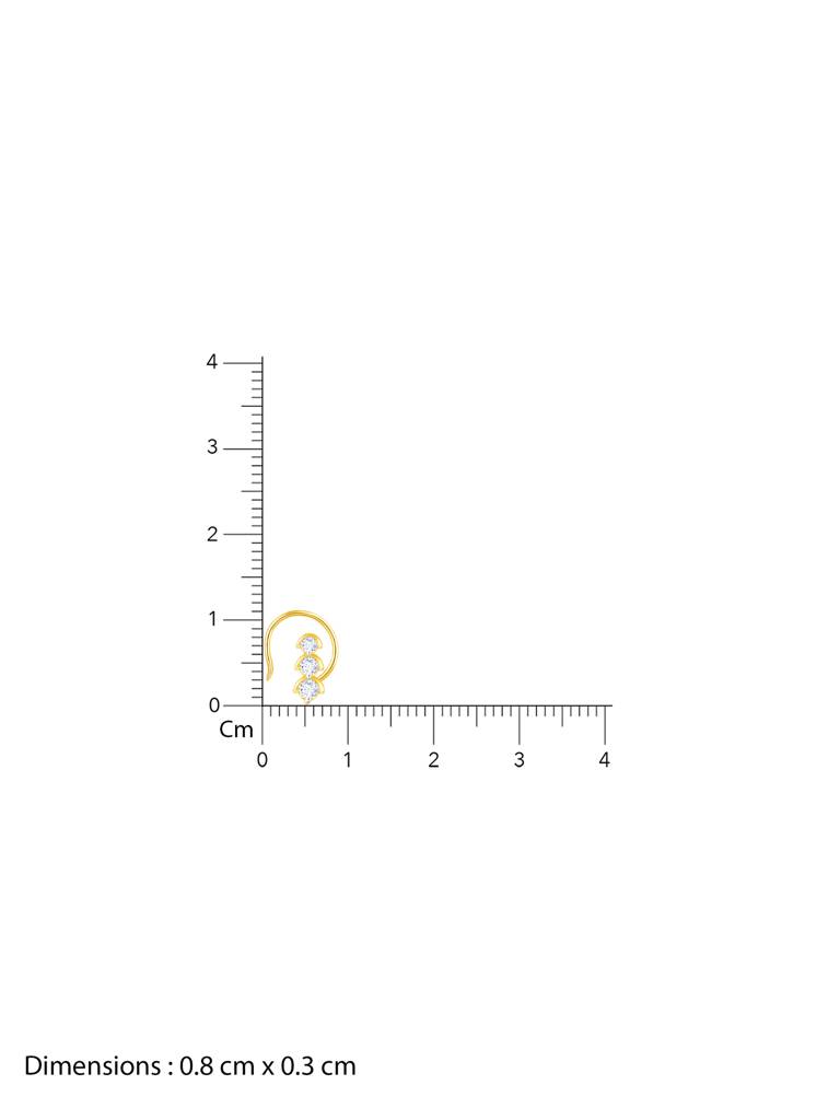 Giva 14K Yellow Gold True Connection Diamond Nose Pin : GDLNP018