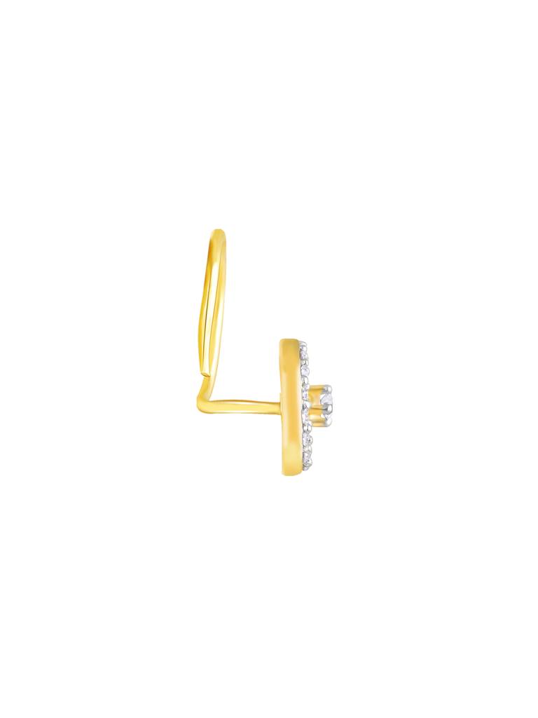 Giva 14K Yellow Gold Enraptured Bliss Diamond Nose Pin : GDLNP020
