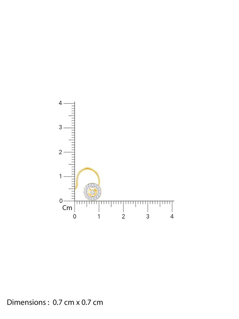 Giva 14K Yellow Gold Enraptured Bliss Diamond Nose Pin : GDLNP020