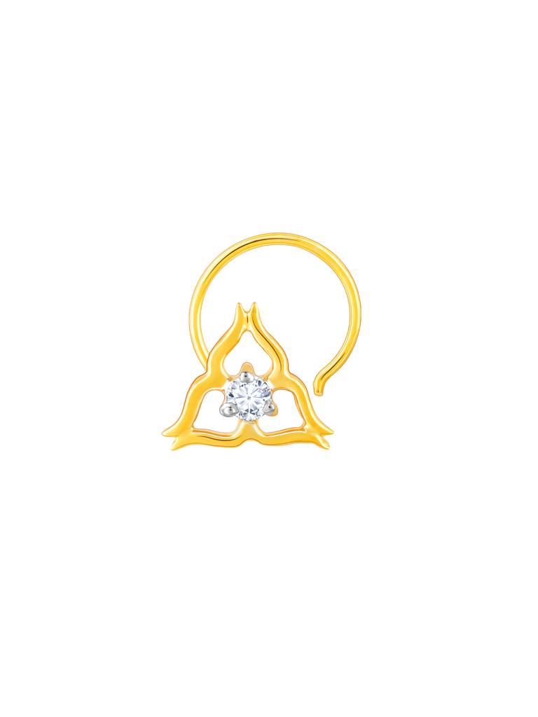 Giva 18K Yellow Gold Sweet Blossom Diamond Nose Pin : GDLNP021