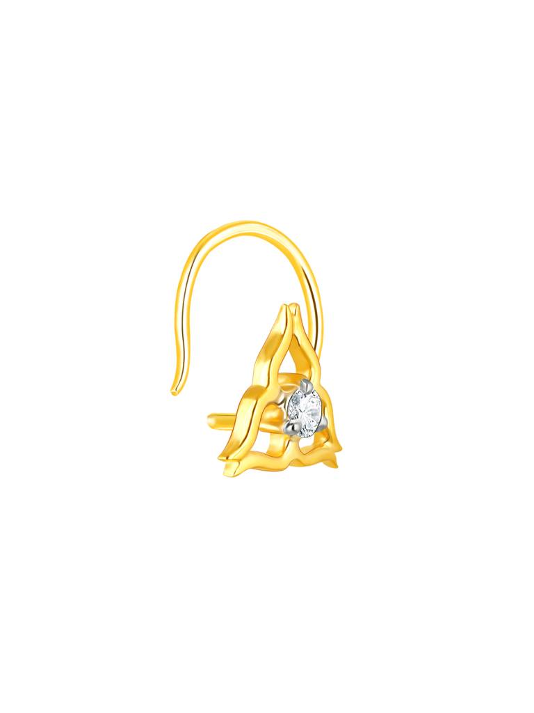 Giva 18K Yellow Gold Sweet Blossom Diamond Nose Pin : GDLNP021