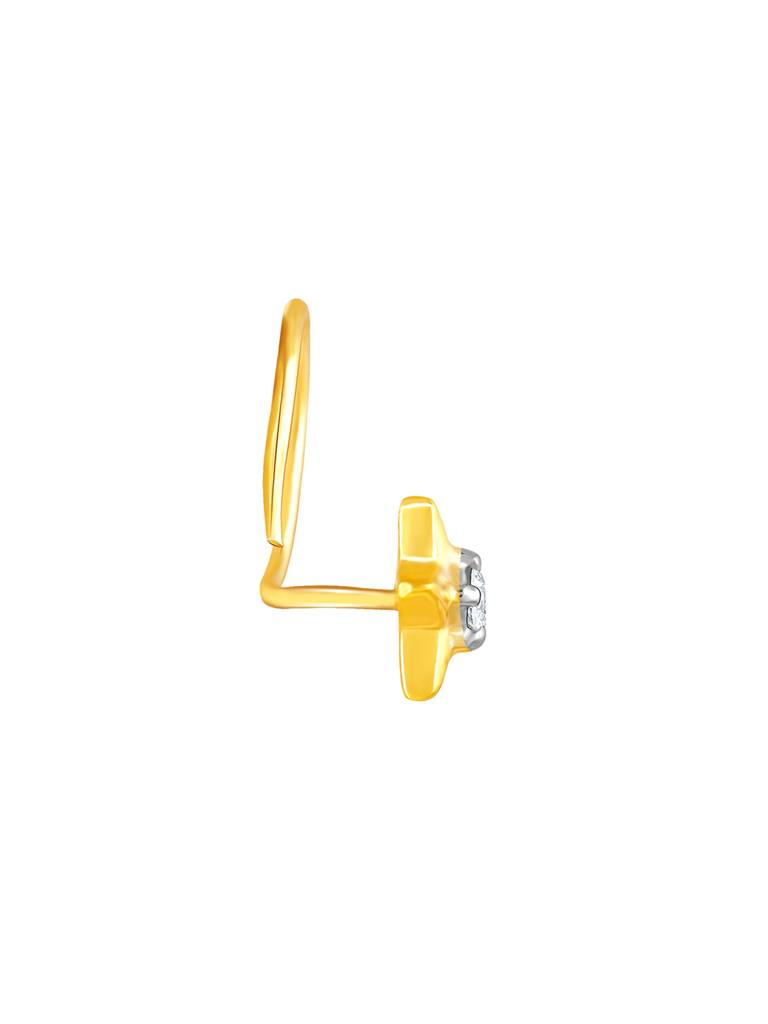 18K Yellow Gold Starry Sparkle Diamond Nose Pin : GDLNP022