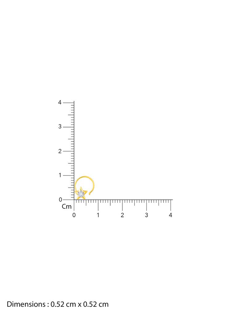 18K Yellow Gold Starry Sparkle Diamond Nose Pin : GDLNP022