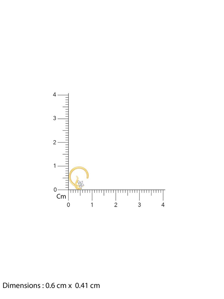 14K Yellow Gold Glittering Treasure Diamond Nose Pin : GDLNP044