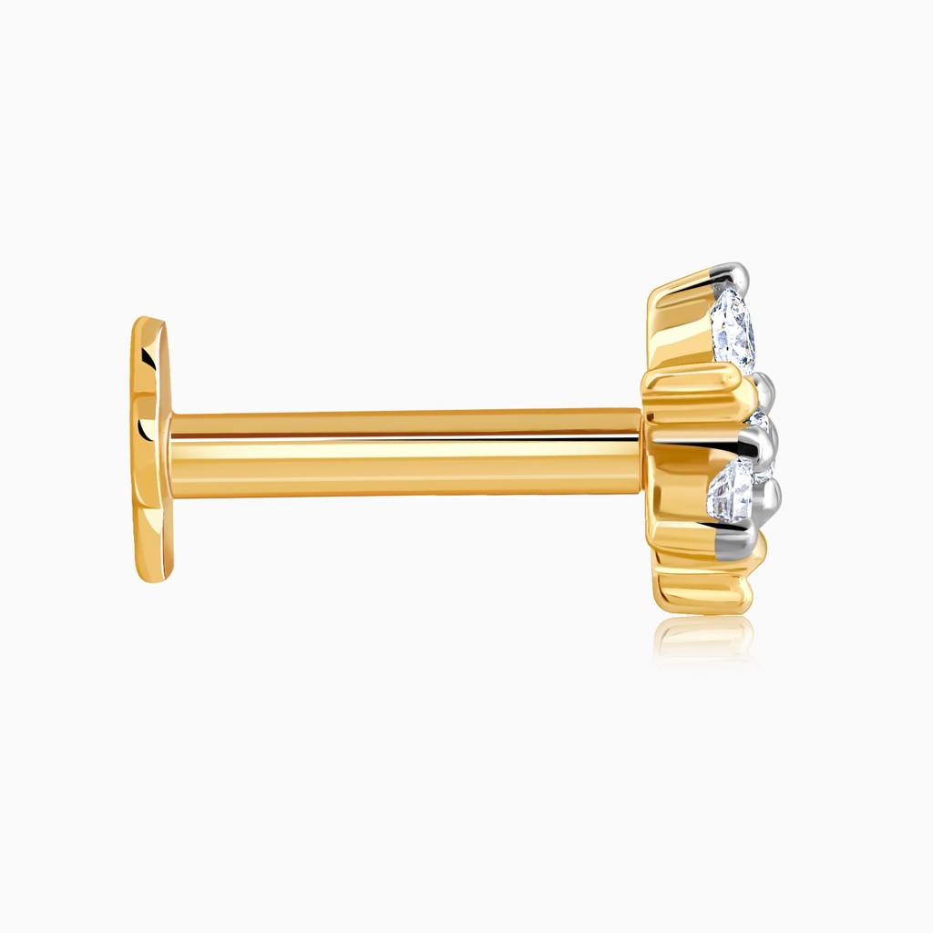 18K Gold Starlet Diamond Nose Pin : GDLNP068