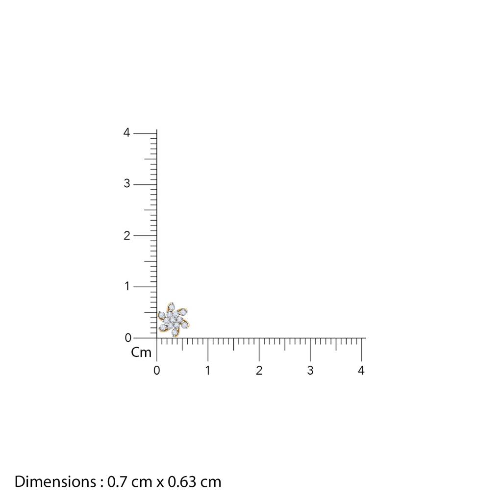 Gold Magnificent Flower Diamond Nose Pin : GDLNP077