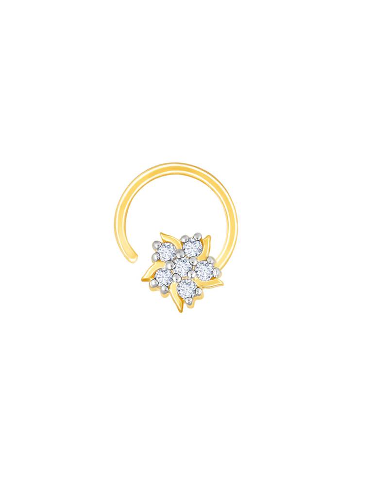 Giva 14K Yellow Gold Adorable Bloom Diamond Nose Pin : GDLNP07