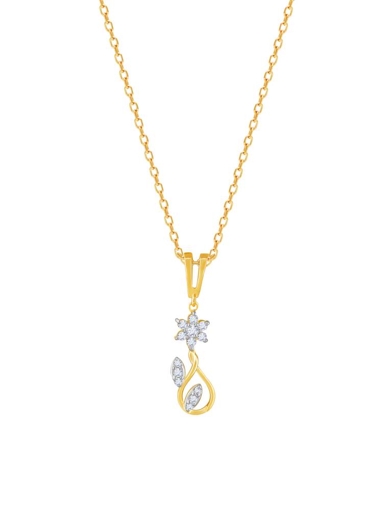 Giva 18K Yellow Gold Graceful Sparkle Diamond Pendant Without Chain : GDLPD0101