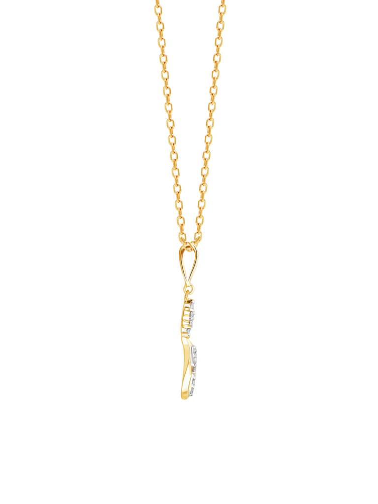 Giva 18K Yellow Gold Graceful Sparkle Diamond Pendant Without Chain : GDLPD0101