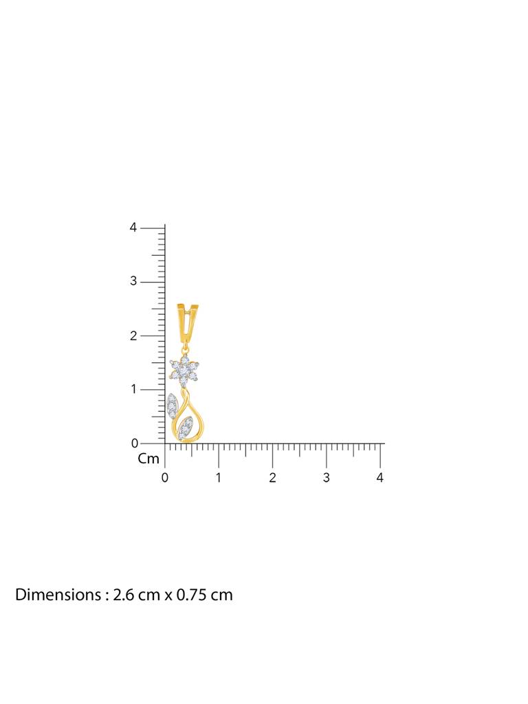 Giva 18K Yellow Gold Graceful Sparkle Diamond Pendant Without Chain : GDLPD0101