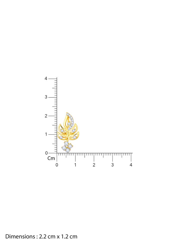 18K Yellow Gold Leafy Grace Diamond Pendant : GDLPD0104