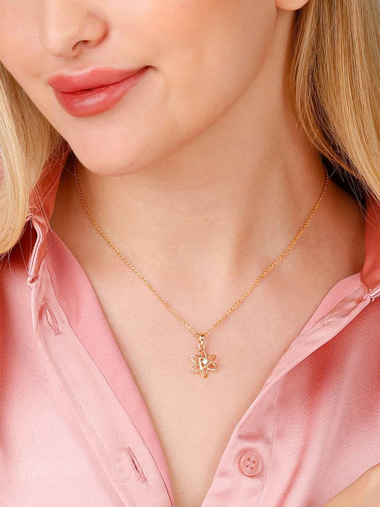 Giva 14K Yellow Gold Celestial Splendour Diamond Pendant Without Chain Gifts For Women & Girls : GDLPD010