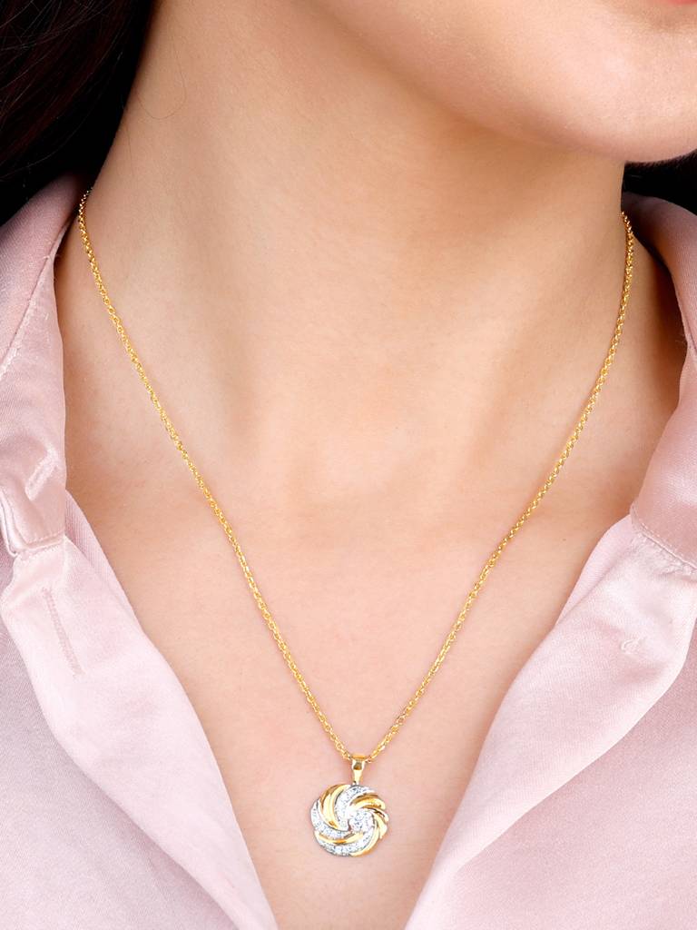 Giva 14K Yellow Gold Joyful Bloom Diamond Pendant  Without Chain : GDLPD0110