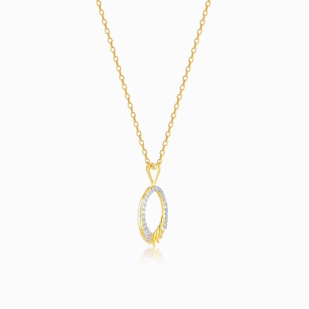 14K Gold Enchanted Foliage Diamond Pendant : GDLPD0112