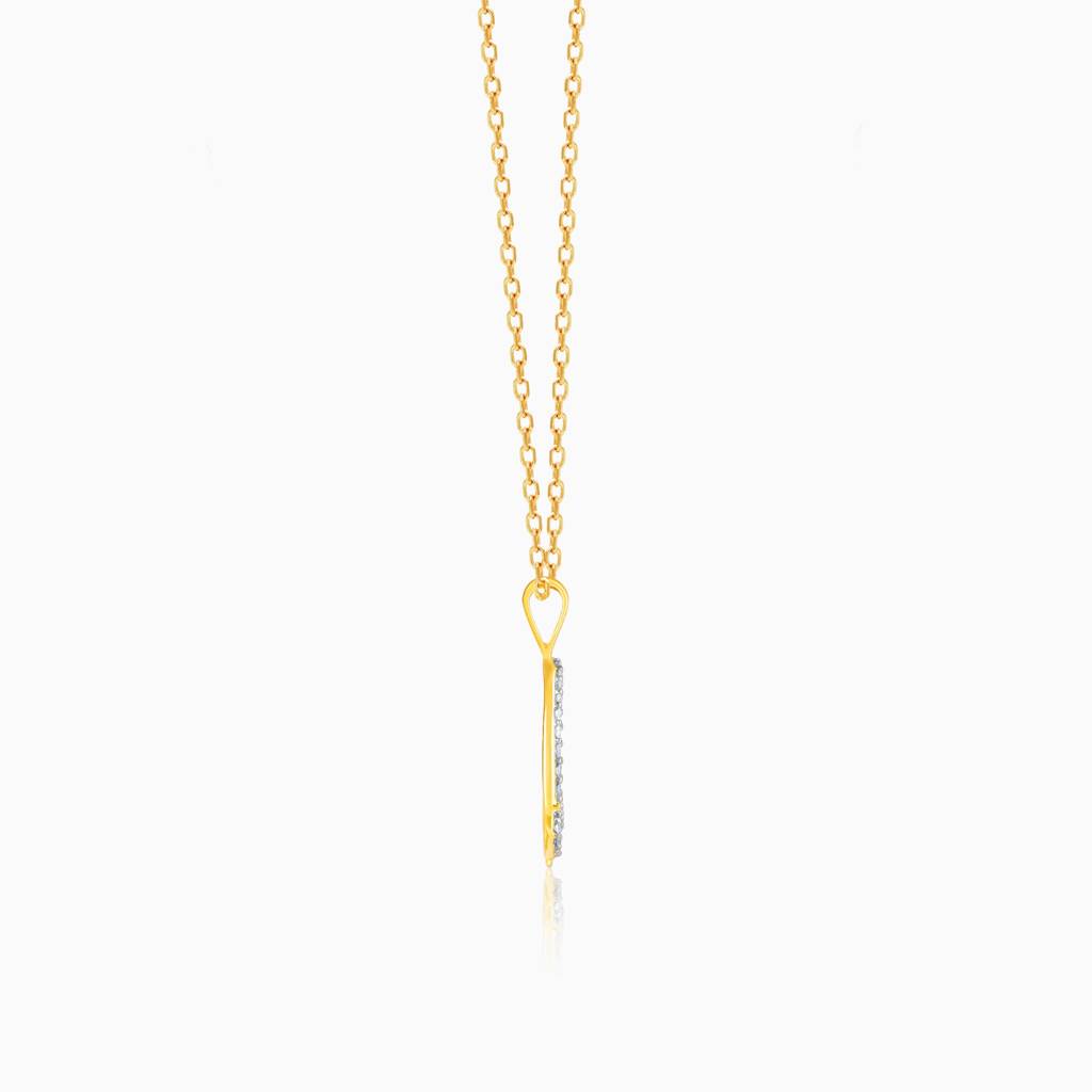 14K Gold Enchanted Foliage Diamond Pendant : GDLPD0112