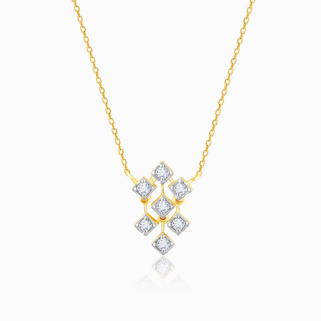 14K Gold Exquisite Embers Diamond Necklace : GDLNE017