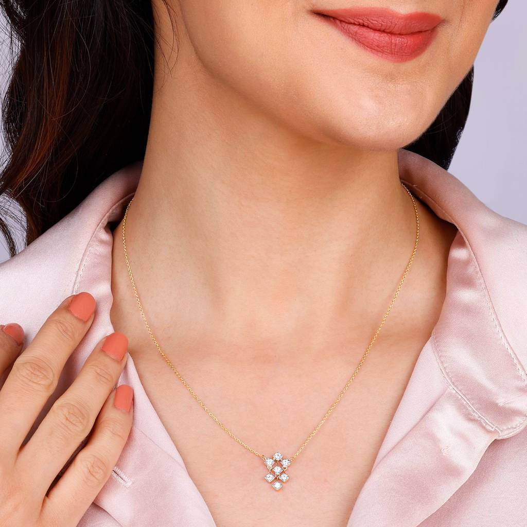 14K Gold Exquisite Embers Diamond Necklace : GDLNE017