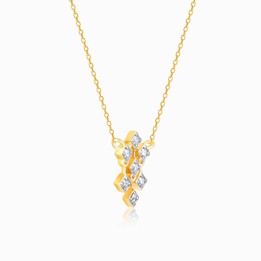 14K Gold Exquisite Embers Diamond Necklace : GDLNE017