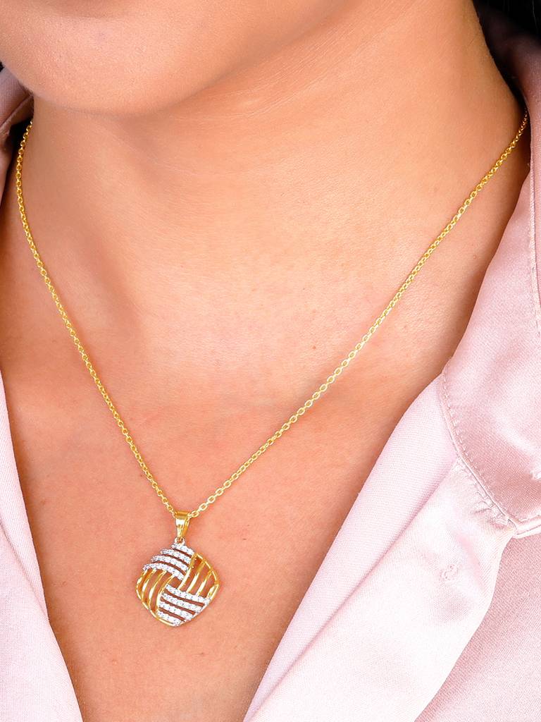 Giva 14K Yellow Gold Delicate Adoration Diamond Pendant Without Chain : GDLPD0120