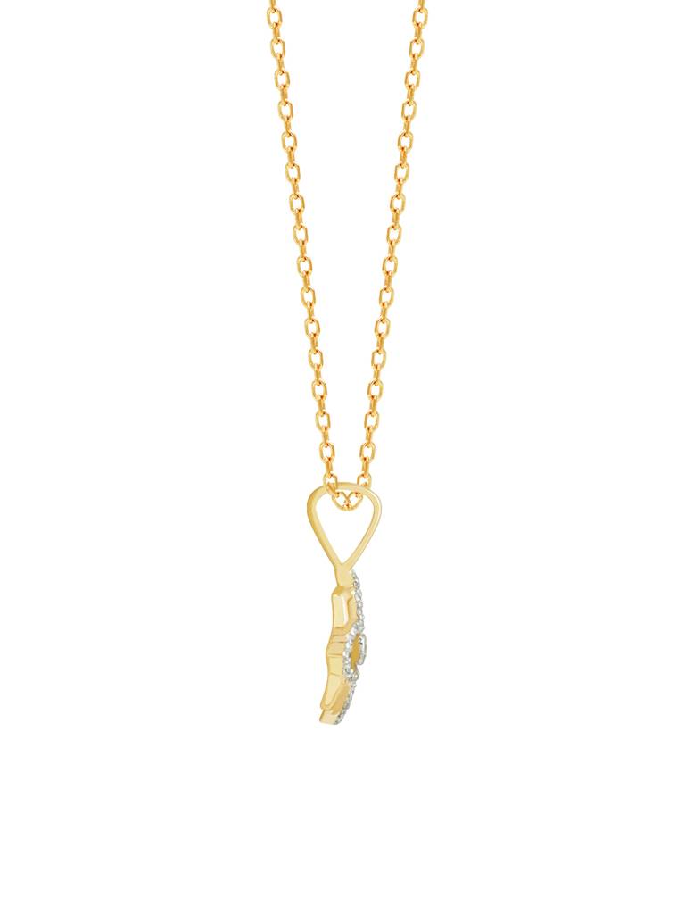 Giva 14K Yellow Gold Gracious Flower Diamond Pendant Without Chain : GDLPD0125