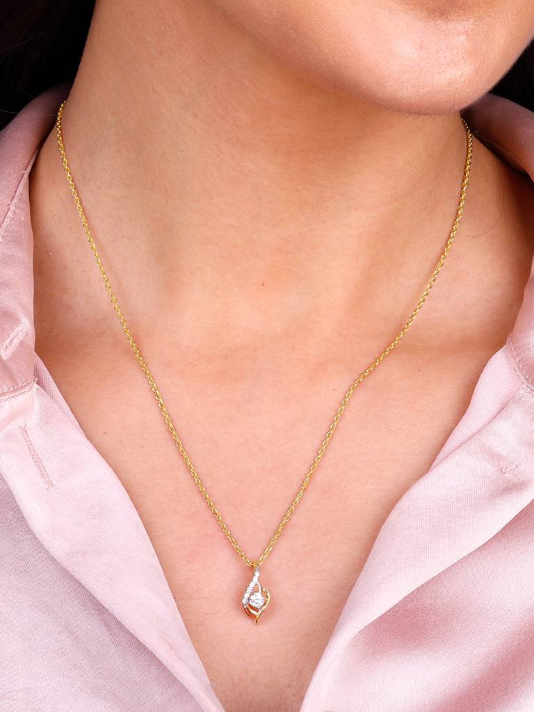 Giva 14K Yellow Gold Sophisticated Symphony Diamond Pendant Without Chain : GDLPD0128