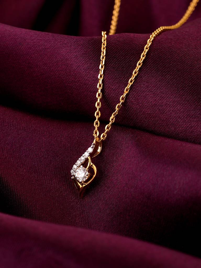 Giva 14K Yellow Gold Sophisticated Symphony Diamond Pendant Without Chain : GDLPD0128