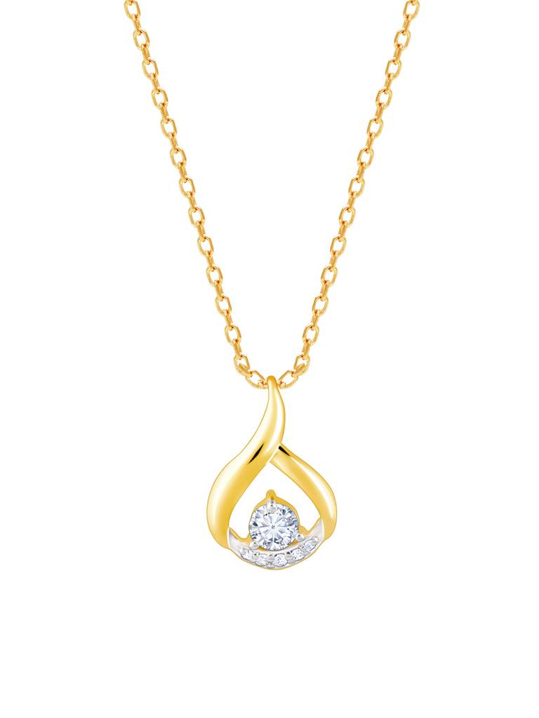 Giva 14K Yellow Gold Charming Dew Drops Diamond Pendant Without Chain : GDLPD0129