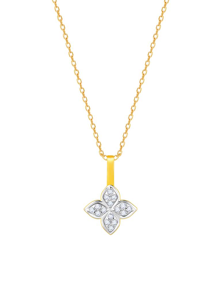 Giva 14K Yellow Gold Gilded Floral Diamond Pendant  Without Chain : GDLPD0133