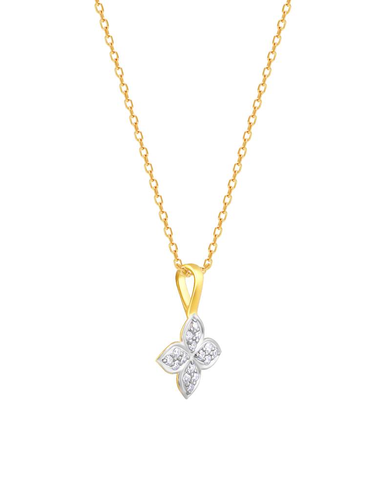 Giva 14K Yellow Gold Gilded Floral Diamond Pendant  Without Chain : GDLPD0133