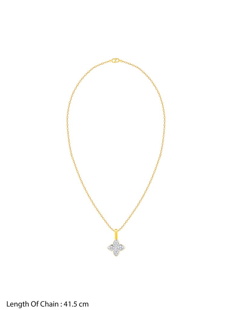 Giva 14K Yellow Gold Gilded Floral Diamond Pendant  Without Chain : GDLPD0133