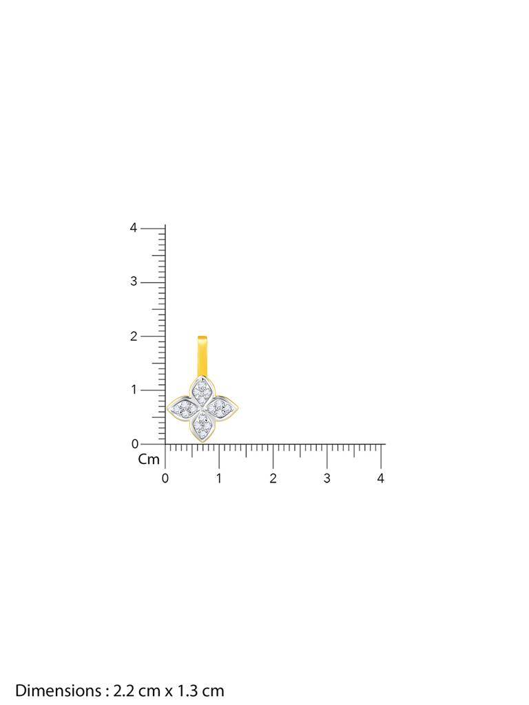 Giva 14K Yellow Gold Gilded Floral Diamond Pendant  Without Chain : GDLPD0133