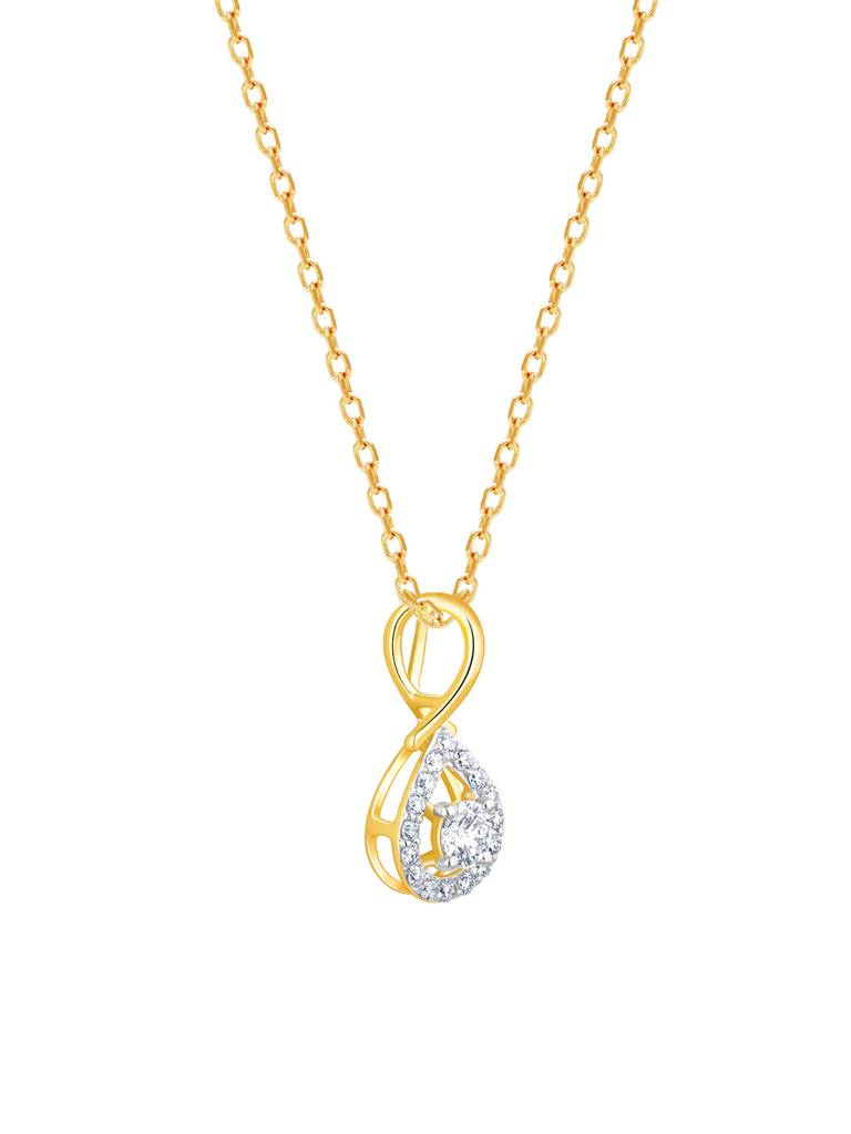 Giva 14K Yellow Gold Power Of Infinity Diamond Pendant Without Chain Gifts For Women & Girls : GDLPD0145